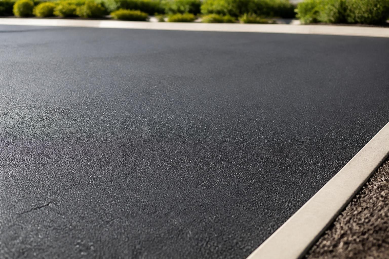 Newly resurfaced asphalt lot with a smooth uniform finish.